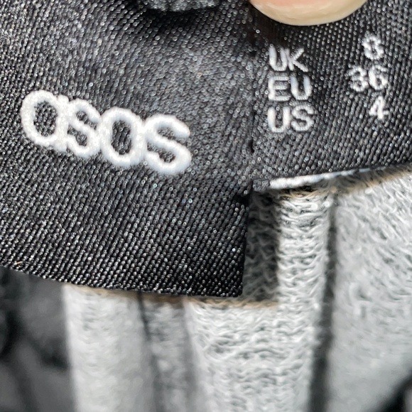 EUC ASOS Marl Lounge Jogger Pants Faux Leather Stripe & Pocket Accent Size 4 - Picture 3 of 8